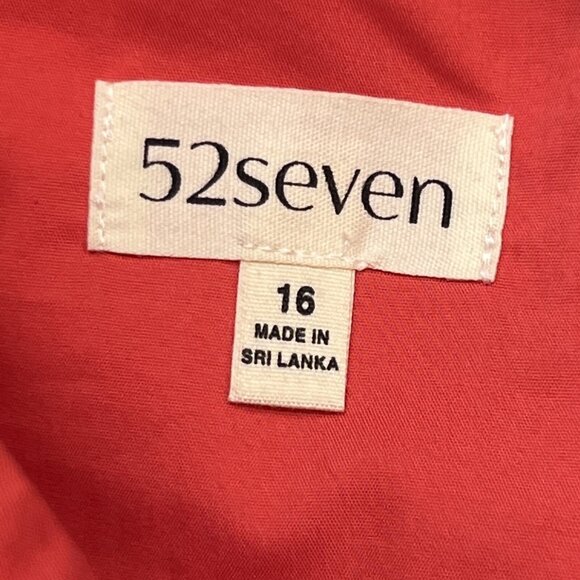 52Seven Sundress Womens 16 Pink Smocked Ruffle Strap Midi Summer Preppy Boho - Picture 8 of 10